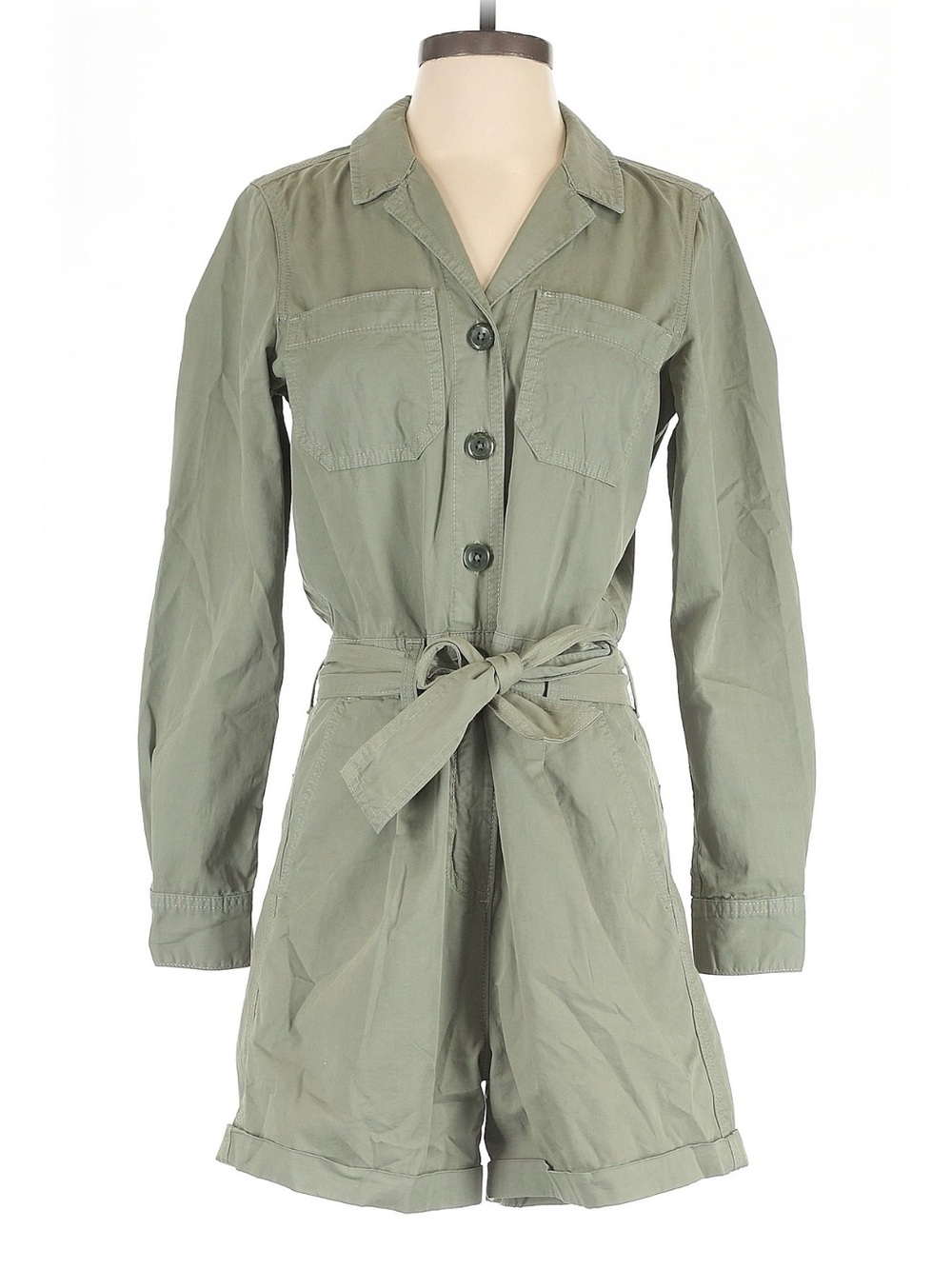 J. Crew Olive Utility Romper Jacket with Tie Waist